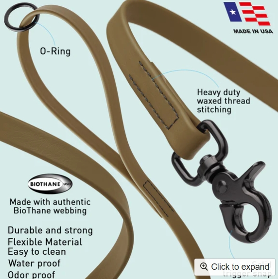 Waterproof BioThane® Dog Leashes with Black Scissor Snaps | Fidos Lair
