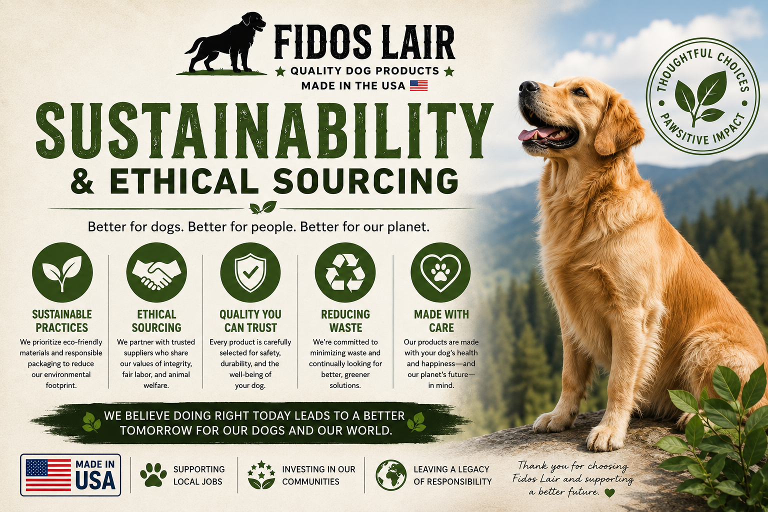 Fidos Lair commitment to sustainable and ethical pet product sourcing