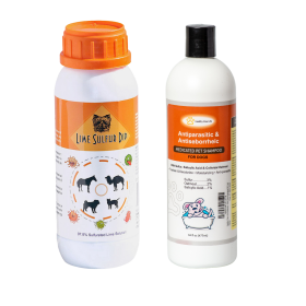 Fidos Lair | Healthy Paw Life - Skin & Coat Care Combo – 16 oz Lime Sulfur Dip and Medicated Dog Shampoo