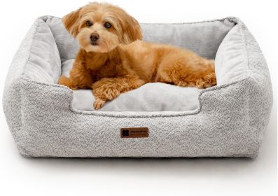 Medium Dog Bed - 31.5x23.6x9.5 Inch Washable Rectangle Pet Bed With Warming & Calming Features, Anti-Slip Bottom For Puppies
