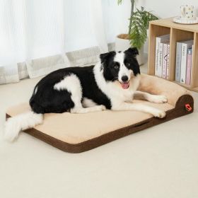 Orthopedic Dog Bed For Medium Dogs - Egg Crate Foam Sofa With Waterproof Lining & Anti-Slip Bottom, Washable Removable Cover Brown, Large