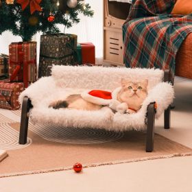 Raised Pet Bed For Indoor Pets - Elevated Plush Pet Sofa With Non-Slip Bottom, Supports 44 Lbs, Washable Small pet Bed For Pets