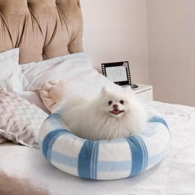 Plush Round Pet Bed For Indoor Pets - Calming Washable Pet Bed With Non-Slip Bottom, Soft Fluffy Dog Bed For Puppy & Small Breed Dogs