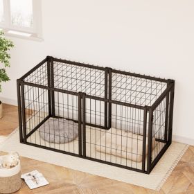 Dog Cage 47.2 Inches, Suitable For Small And Medium-sized Dogs, With A Top Dog Fence, Pet Cage, Indoor, Black. 47.2 Inches Long X 22 Inches Wide X 24