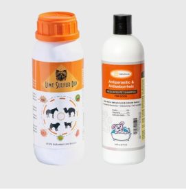 Healthy Paw Life - Skin & Coat Care Combo – 16 oz Lime Sulfur Dip and Medicated Dog Shampoo