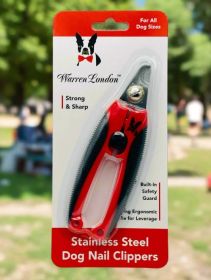 Warren London - Stainless Steel Dog Nail Clippers with Built-In Safety Guard