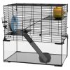 PawHut 3-Tier Hamster Cage with Wheel Water Bottle Food Bowl for Small Hamsters Black