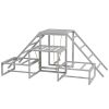 PawHut Chicken Roost Toys, Coop Accessories with Wood Stand, Ladder Platforms, for 10-15 Chickens