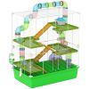PawHut 23" 5-Tier Hamster Cage with Wheel and Water Bottle, Green