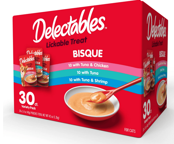 Hartz Delectables Bisque Lickable Wet Cat Treats Variety Pack, 30 Count