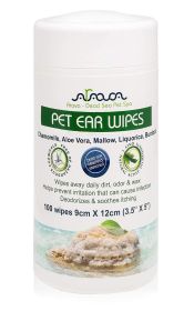 Ear Cleaner Wipes by Arava for Dogs Cats Puppies & Kittens 100