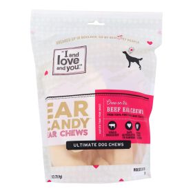 Fidos Lair | I and Love and You - Ear Candy Beef Ear Chews – Case of 6 (5-Count) Ultimate Low-Odor Chews
