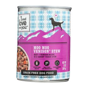 Fidos Lair | I and Love and You - Moo Moo Venison Stew – Case of 12 Grain-Free Beef & Venison Wet Food