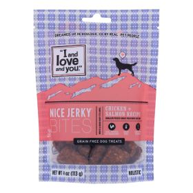 Fidos Lair | I and Love and You - Nice Jerky Bites Chicken & Salmon – Case of 6 Grain-Free Holistic Treats