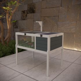 Tortoise Habitat Wooden Tortoise House Reptile Cage For Small Animals With Detachable Legs, Removable Waterproof Tray, Light Support