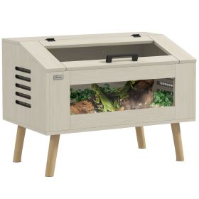 PawHut Reptile Terrarium 29 Gallon Top Opening Reptile Tank with Glass Windows Air Ventilations