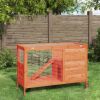 Rabbit Hutch Brown 40.6"x17.3"x27.4" Solid Wood Pine