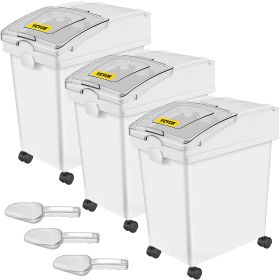 Ingredient Bin, 5.2 Gallons Capacity Ingredient Storage Bin, 3 Pcs/Set, PP Material Flour Bins On Wheels