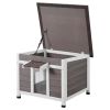 Outdoor Cat House Wooden Feral Cat Shelter with Roof Door Flaps & Window