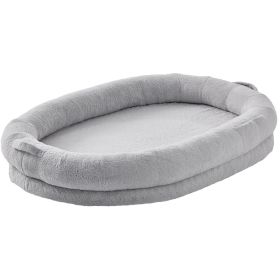 a Human Dog Bed 72x48x10in Large Human Size Dog Bed Washable Faux Rabbit Fur