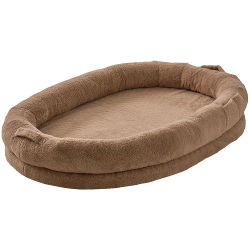 Human Dog Bed 72x48x10in Large Human Size Dog Bed Washable Faux Rabbit Fur