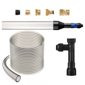 Aquarium Vacuum Gravel Cleaner, 50 ft PVC Hose Fish Tank Vacuum Gravel Cleaner, Siphon Fish Tank Cleaner Vacuum, 3 Types of Brass Adapters
