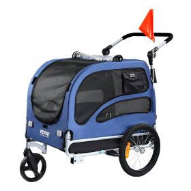 a Dog Bike Trailer, Supports up to 100 lbs, 2-in-1 Pet Stroller Cart Bicycle Carrier, Easy Folding Cart Frame with Quick Release Wheels