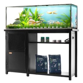 Aquarium Stand, 75 Gallon Fish Tank Stand, 52 x 19.7 x 32.3 in Steel and MDF Turtle Tank Stand, 626 lbs Load Capacity
