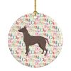 Mexican Hairless Dog Xolo Merry Christmas Ceramic Ornament Christmas Tree Hanging Decorations for Home Christmas Holiday, Party, Gift, 3 in