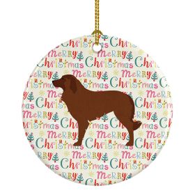 Portuguese Sheepdog Dog Merry Christmas Ceramic Ornament Christmas Tree Hanging Decorations for Home Christmas Holiday, Party, Gift, 3 in, Multicolor