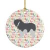 Polish Lowland Sheepdog Dog Merry Christmas Ceramic Ornament Christmas Tree Hanging Decorations for Home Christmas Holiday, Party, Gift, 3 in