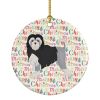 Lowchen Little Lion Dog #2 Merry Christmas Ceramic Ornament Christmas Tree Hanging Decorations for Home Christmas Holiday, Party, Gift, 3 in