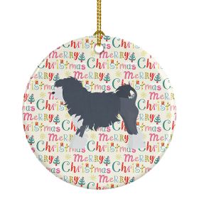 Lowchen Little Lion Dog #1 Merry Christmas Ceramic Ornament Christmas Tree Hanging Decorations for Home Christmas Holiday, Party, Gift, 3 in