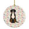 Merry Christmas Greater Swiss Mountain Dog Ceramic Ornament Christmas Tree Hanging Decorations for Home Christmas Holiday, Party, Gift, 3 in