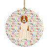 Merry Christmas Central Asian Shepherd Dog Ceramic Ornament Christmas Tree Hanging Decorations for Home Christmas Holiday, Party, Gift, 3 in