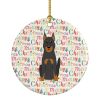 Merry Christmas Beauce Shepherd Dog Ceramic Ornament Christmas Tree Hanging Decorations for Home Christmas Holiday, Party, Gift, 3 in, Multicolor