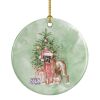 Boxer Puppy Christmas Presents and Tree Ceramic Ornament Christmas Tree Hanging Decorations for Home Christmas Holiday, Party, Gift, 3 in, Multicolor