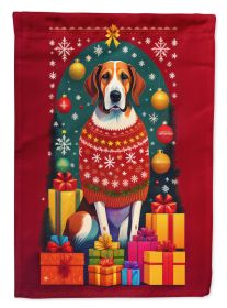English Foxhound Holiday Christmas Garden Flag Mailbox Flag Decorative Yard Flag Banner Outside Patio Artwork Yard Flower Beds, Garden Size