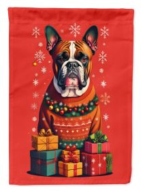 Fawn Boxer Cropped Ears Holiday Christmas Garden Flag Mailbox Flag Decorative Yard Flag Banner Outside Patio Artwork Yard Flower Beds, Garden Size