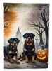 Rottweiler Spooky Halloween Garden Flag Mailbox Flag Decorative Yard Flag Banner Outside Patio Artwork Yard Flower Beds, Garden Size, Multicolor
