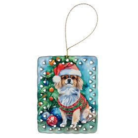 Tibetan Spaniel Christmas Porcelain Ornament Christmas Tree Hanging Decorations for Home Christmas Holiday, Rectangle, Gift, Multicolor
