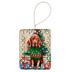 Vizsla Christmas Porcelain Ornament Christmas Tree Hanging Decorations for Home Christmas Holiday, Rectangle, Gift, Multicolor