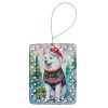 Samoyed Christmas Porcelain Ornament Christmas Tree Hanging Decorations for Home Christmas Holiday, Rectangle, Gift, Multicolor