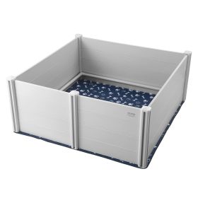 Dog Whelping Box 59.8x59.8x24.0in PVC with Rails Pee Pad for Dogs Puppies