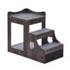Pet Bunk Bed with Stairs Dog/Cat Window Perch with Storage Indoor Gray