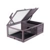 A Tortoise Habitat Wooden Tortoise House Indoor & Outdoor 2-Room 38x24x13in