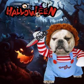 Dog Halloween Costumes - Chucky Dog Costume with Knife for Pets Party Christmas Cosplay Cute Outfits Clothes Deadly Dog Clothes Funny Dog Costumes Hal