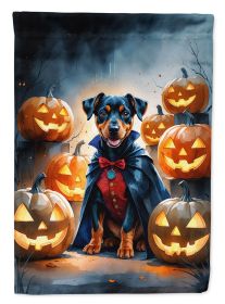 Doberman Pinscher Puppy Halloween Garden Flag Mailbox Decorative Yard Banner Outside Patio Artwork for Flower Beds, Garden Size, Multicolor