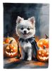 White Pomeranian Puppy Halloween Garden Flag Mailbox Decorative Yard Banner Outside Patio Artwork for Flower Beds, Garden Size, Multicolor