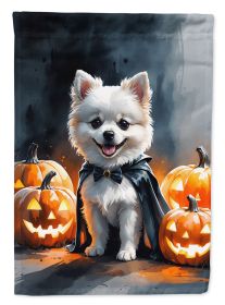 White Pomeranian Puppy Halloween Garden Flag Mailbox Decorative Yard Banner Outside Patio Artwork for Flower Beds, Garden Size, Multicolor
